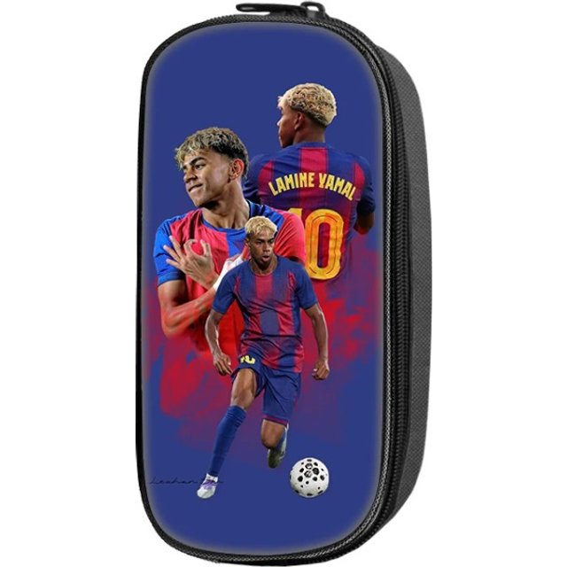 L-Lamin Yamal Pattern Pencil Case makeup bag Football Star Pen Bag Student Big Capacity School Supplies Zipper Pencil Pouch