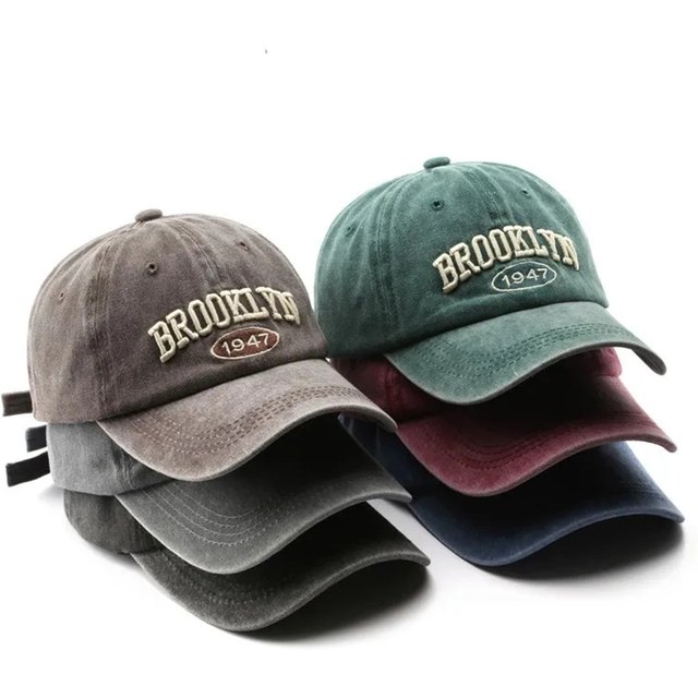Unisex BROOKLYN Embroidery Wash Baseball Caps Spring and Autumn Outdoor Adjustable Casual Hats Sunscreen Hat