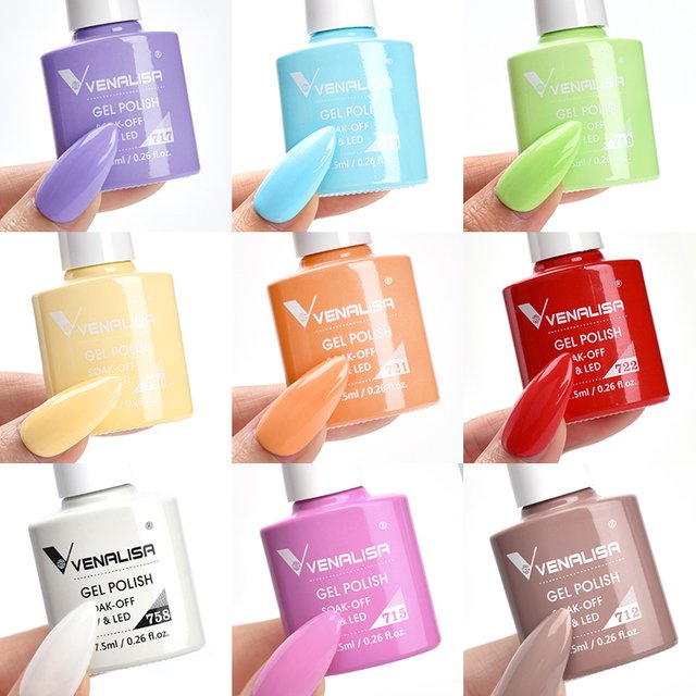 Venalisa VIP3 Gel Nail Polish Hema Free TPO Free Soak Off UV LED High Pigment Long Lasting Nail Gel Professional Salon Use 7.5ml