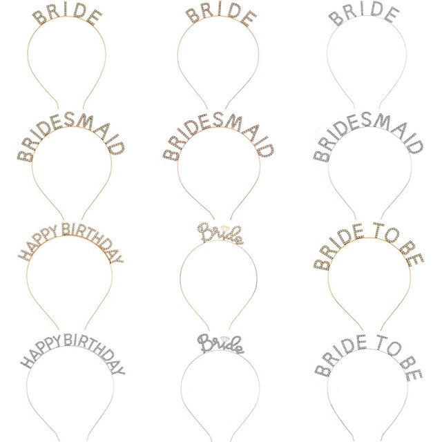 Alphabet bandes de cheveux anniversaire mariée mascarade coiffure de mariée femmes alliage cheveux