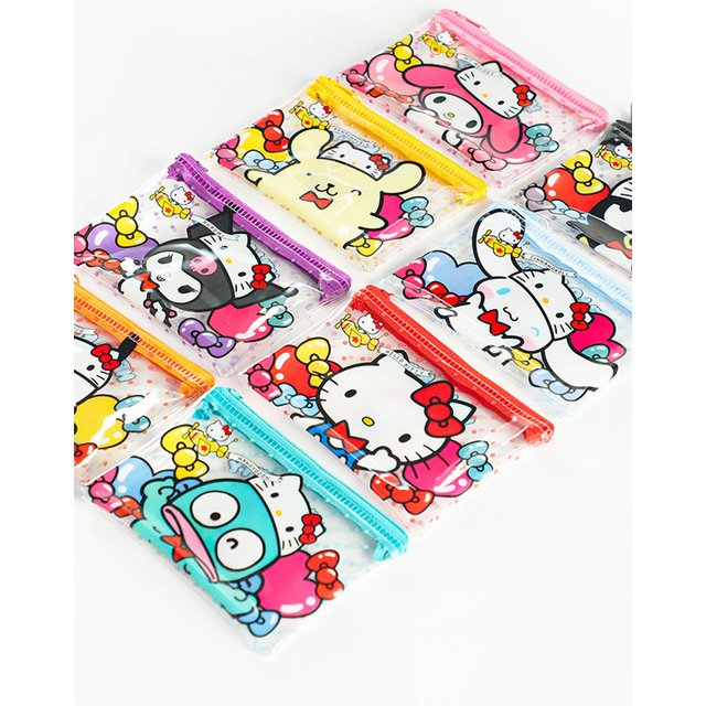 Sanrio Hello Kitty 50Th Anniversary PVC Waterproof Storage Bag Cinnamoroll Kuromi Melody Coin Lipstick Wallet Mini Card Bag Gift