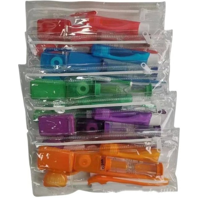 Oral Care Kit Dental Brace Cleaning Kit Protable Travel Patient Ortho Toothbrush Wax Floss Interdental Brush Teeth Straighten