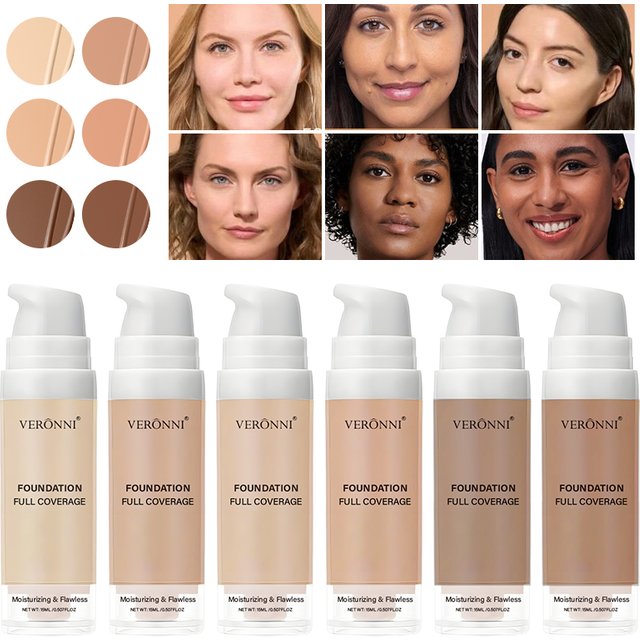 6 Colors Liquid Foundation Effective Concealer Waterproof Sweat-resistant Makeup Professional Cosmetics Naturally Covers Flaws