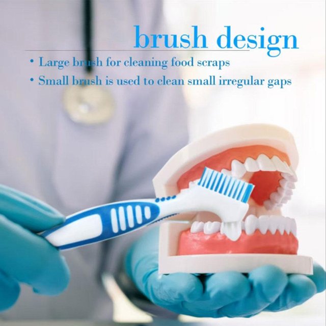 1/2/3/5/10PCS Double Sided Denture Toothbrush Cleaning Denture Brush Invisible Braces Orthodontic Retainer Descaling Brush