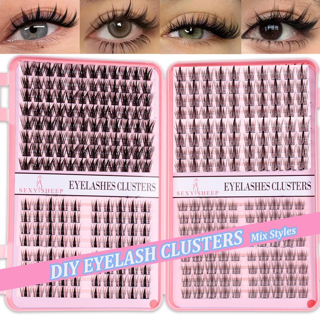 Lashes Clusters Mixed Tray Clusters Lashes Wispy Individual Lashes Extensions Manga Natrual Look DIY Eyelashes Makeup