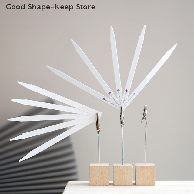 Portable Wooden Desktop Holder for Perfume Essential Oils Tester Paper Strip Aromatherapy Place Card Clips