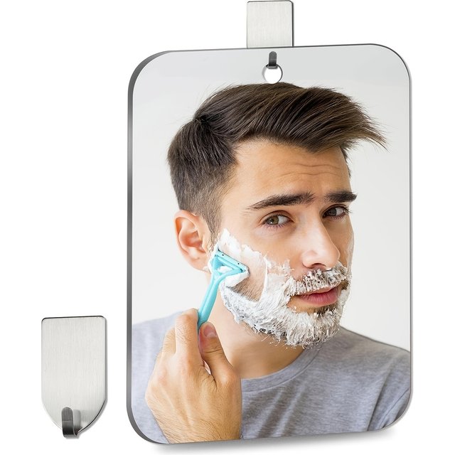 Economical Practical Acrylic Hook Wall-Mounted Anti-Fog Mirror Suitable Makeup Shower Shaving Bathroom Mirror Portable Travel