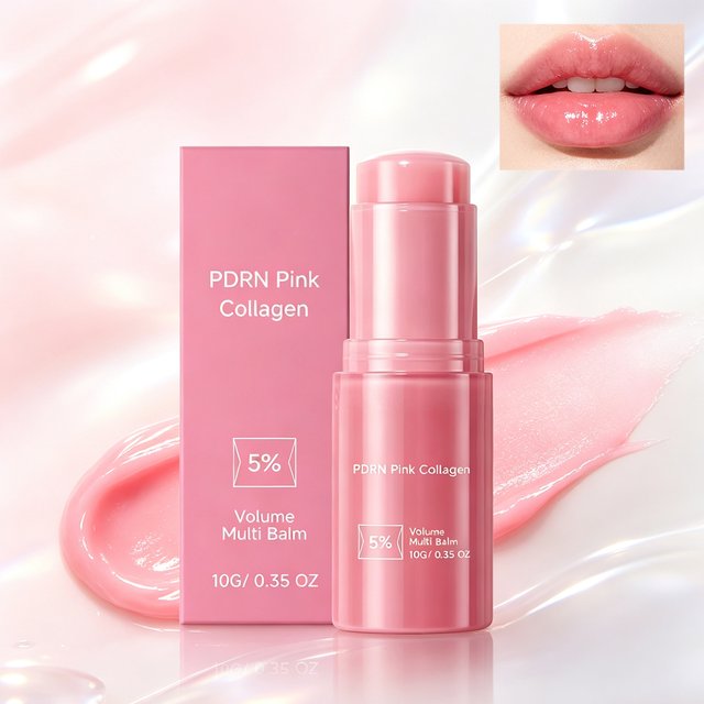 Pink Collagen Lip Balm Moisturizing Anti Cracking Repair Nourishing Lip Balm Smooth Soft Non Sticky Lipstick Lips Skin Care