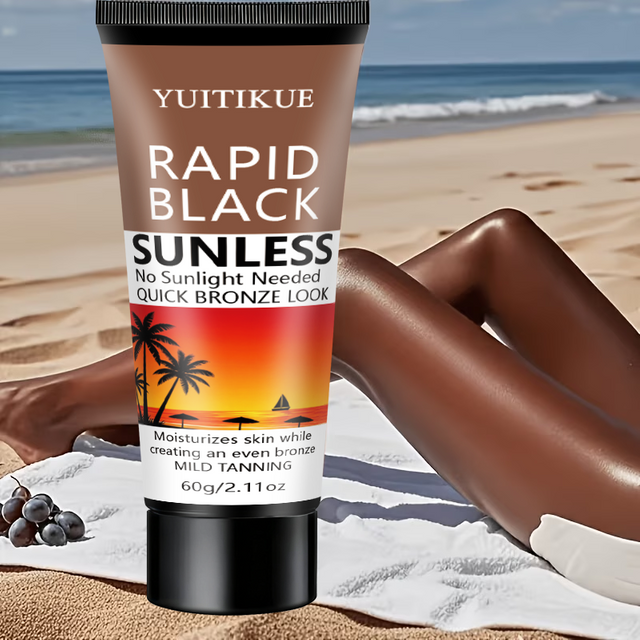 YUITIKUE Sunless Rapid Black Self Tanning Cream, Quick Bronze Moisturizing Self Tanner Lotion 60g