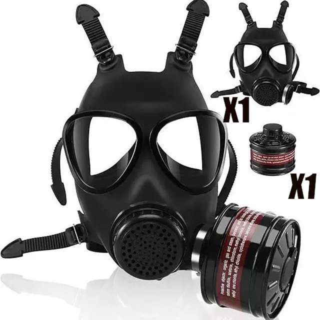 Gas Mask Ghost Face Type 87 Chemical Protection Full-Face Mask with Rubber Headgear and Self-Filtering Respirator