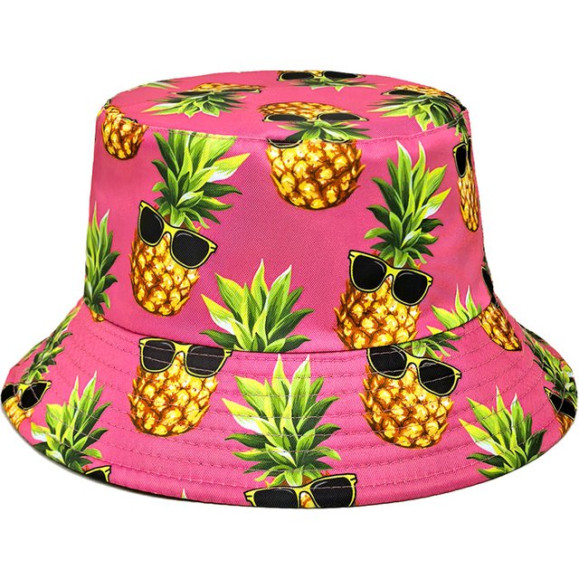 Funny Pineapple Pattern Bucket Hat for women Men Summer Outdoor Sunscreen Fisherman Hats Fashion Fruit Decorate Panama Hip Hop