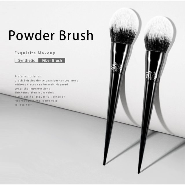 Kat Von D- Makeup Brush 01 Large Powder Brush Soft Fiber Hair Elegant Black Handle Brand Makeup Brushes for Woman