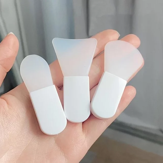 Brosse pour masque Facial en Silicone, 3 pièces, crème pour le visage et les yeux, applicateur de masque de boue, grattoir, brosses de nettoyage du visage, outils portables de soins de la peau de