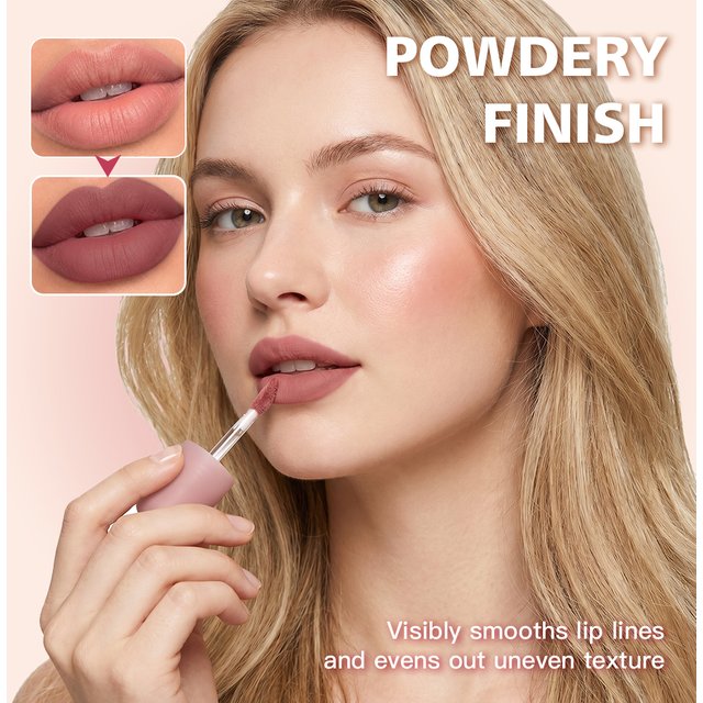 2 IN 1 Lip & Cheek Tint 10 Colors Natural Long-Lasting 10 Matte Velvet Lip Mud Liquid Lipstick Smooth Finish Portable Lip Gloss