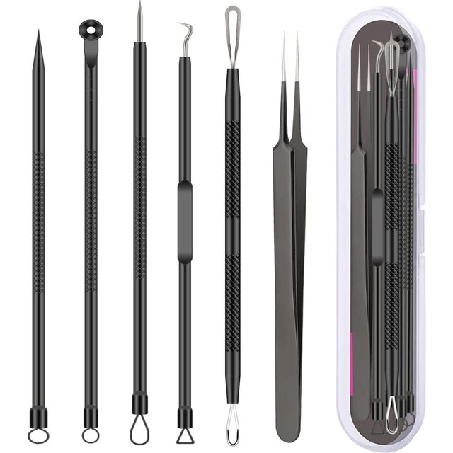 6-Piece Blackhead Removal Tool Set, Capable Of Removing Facial Blackheads, Pimples, Acne, Etc., Keeping The Skin Clean