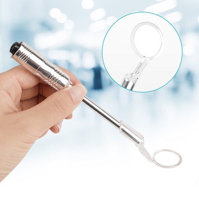 1pc Dental Mouth Mirror with LED Light Oral Care Mouth Mirror Reflector Inspect Instrument Oral Hygiene Tools