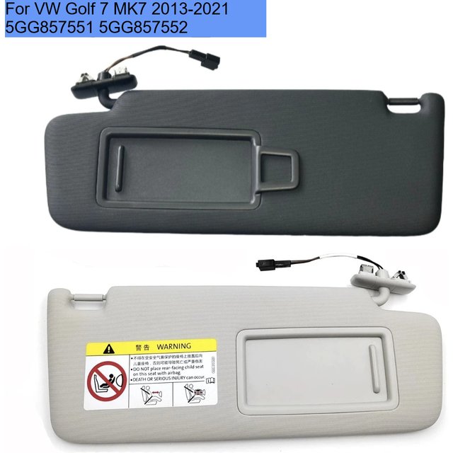 5GG857551 5GG857552 For VW Golf 7 MK7 2013-2021 Black Grey Front Sun Visor Panel With Makeup Mirror Sunshield 5GG 857 551
