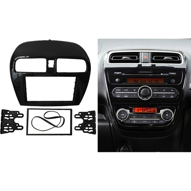 Fascia Double 2 Din pour Mitsubishi, Mirage, Space Star, Attrage, Radio, Panneau stéréo, Montage du tableau de bord, Kit de garniture d'installation, Cadre facial