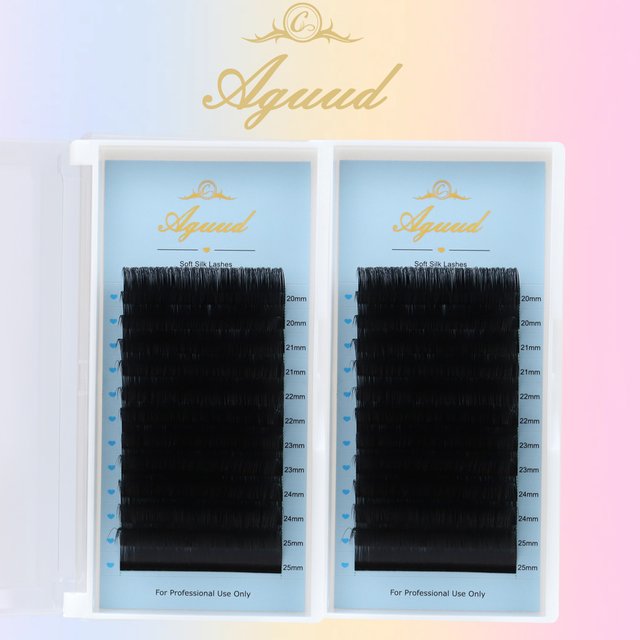 AGUUD Matte Black Individual Eyelash Extension 5-25mm Regular Classic Lashes Russian Volume Lash For Professional Makeup Cilios