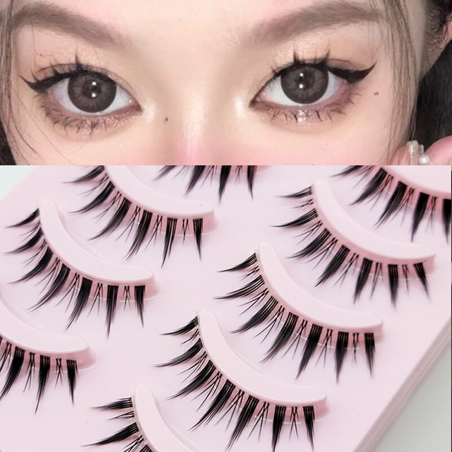 Faux-cils naturels 03/makeup, 5 paires, greffage simulé, queue de poisson, cils segmentés, outil de