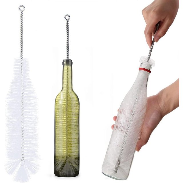 Useful White Bottle Brushes Cup Cleaning Brush Soft Hair Brush Narrow Neck Beer Bottles