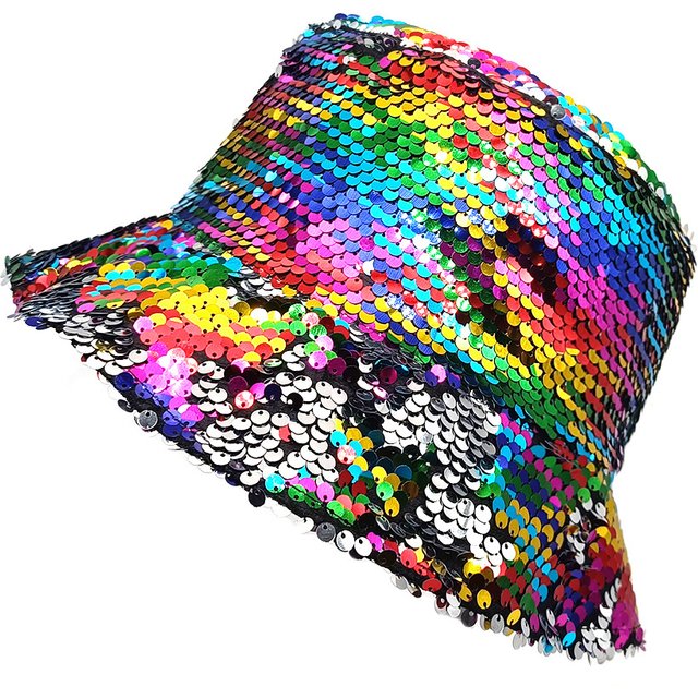 Colorful Bling Sequin Panama Women Fashion Decorate Bucket Hat Spring Summer Sunscreen Fisherman Hat Outdoor Sun Gorras Hiphop