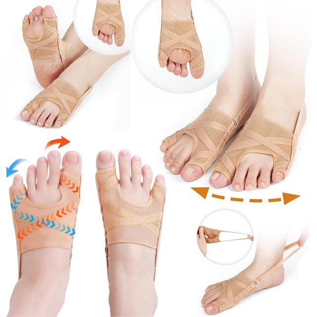 Dual-Toe Hallux Valgus Bunion Corrector Hammer Toe Straightener Adjustable Big Pinky Toe Support Pedicure Foot Care Tools