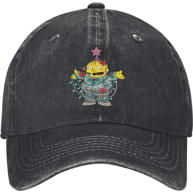 The S-simpson Holiday Ralph Wiggum Christmas Tree Sun Baseball Cap Summer y2k Retro Running Hippie Sunscreen Snapback Cap