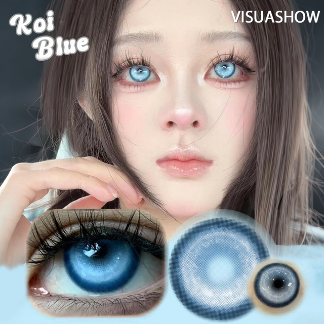 VISUASHOW 14.5mm Soft Anime Cosplay Colored Contact Lenses 6 Months Use Cyber Cosmetic Small Pupil Contacts for Party Christmas