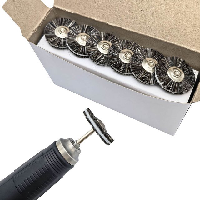 22MM Polishing Chamois Grey White Soft Goat Hair Brush Durable Grinding Wheel Jewelry Abrasive Brush Dremel Accessories