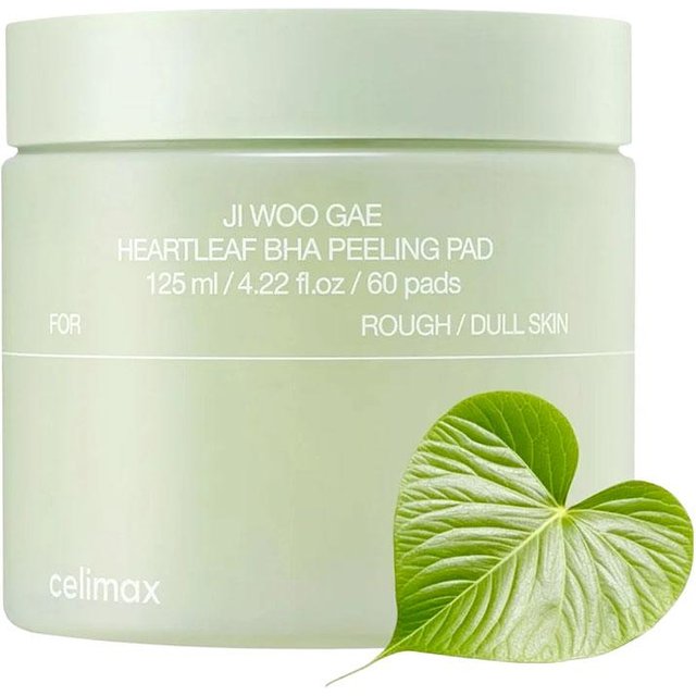 Celimax Ji Woo Gae Heartleaf BHA Peeling Pad For Rough Dull Skin Exfoliating Cotton Sheet Deeply Moisturize Nourish Facial Patch