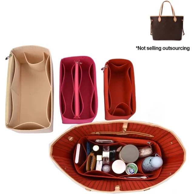 Lining Organizer Insert Felt Fits For NeverFull PM MM GM Felt Cloth Insert Bag Makeup Travel Inner Purse Cosmetic Mommy Bags