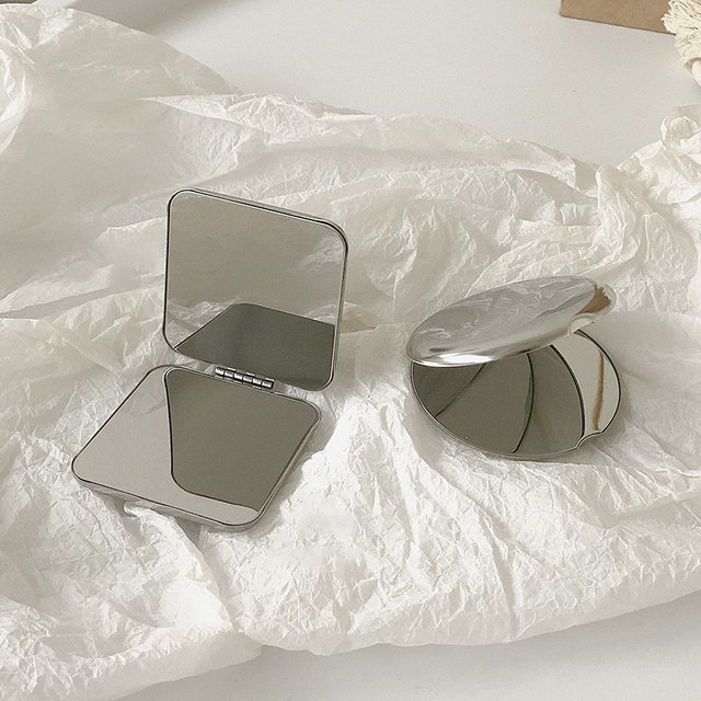 Foldable Makeup Mirror Girl Cute Small Mirror Portable Student Rotating Mirror for Purse & Travel Cosmetic Beauty Tools Handheld