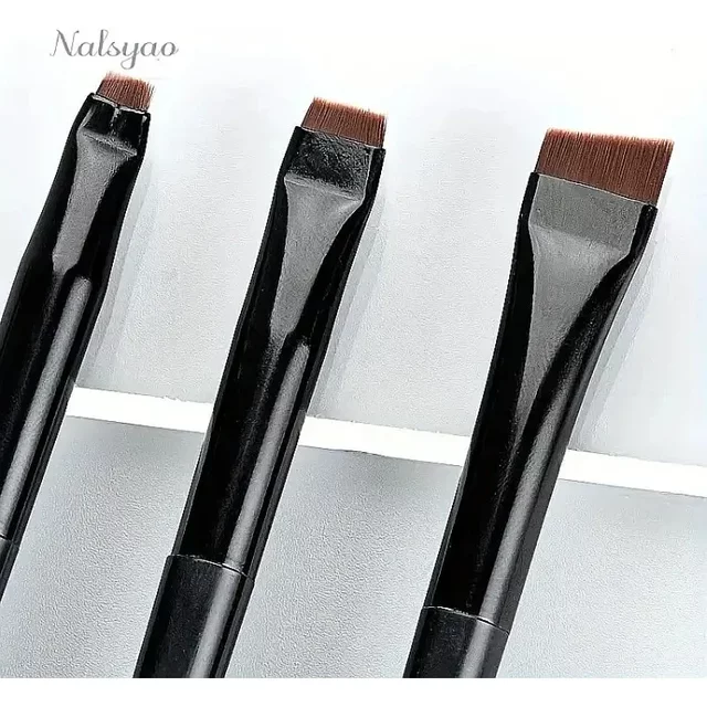 3pcs Makeup Brush Set, Blade Eyeliner Brush Fine Oblique Head Eyebrow Brush Ultra-Thin Eyeshadow Brush