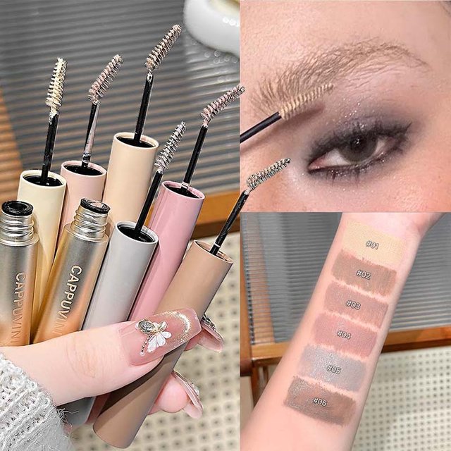 Velvet Eyebrow Dye Cream Makeup Long Lasting Apricot Brown Color Eyebrow Mascara Tint Sweatproof Wild Brow Enhancer Cream Women