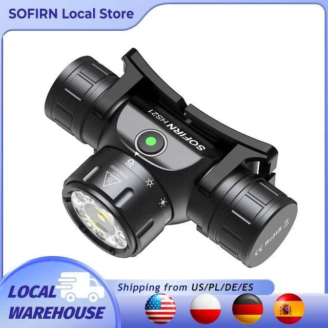 Sofirn HS21 2000lm Latarka czołowa EDC 18650 USB C Latarka akumulatorowa SFT40 Mocny reflektor z przełącznikiem na podczerwień