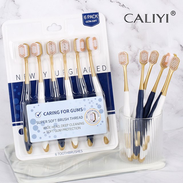 6/12pcs Toothbrush Medium Soft Bristle Teeth Whitening Family Toothbrushes Dental Oral Care For Travel Party