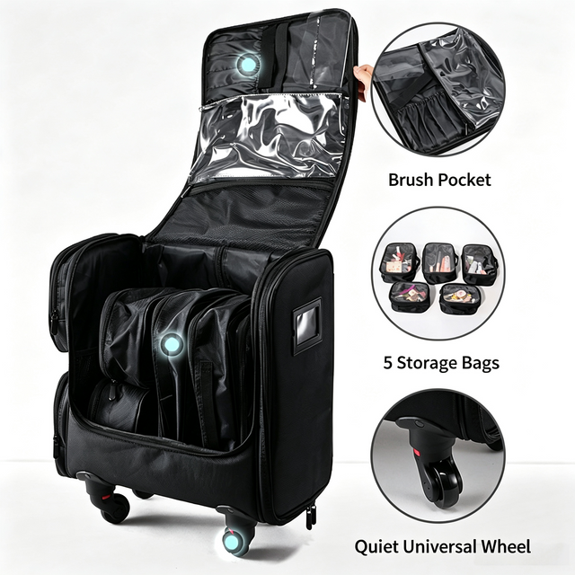 Professional Makeup Suitcase Case Designer Pull Rod Oxford Makeup Bag Large Capacity Nail Art Tattoo Storage Box Luggage
