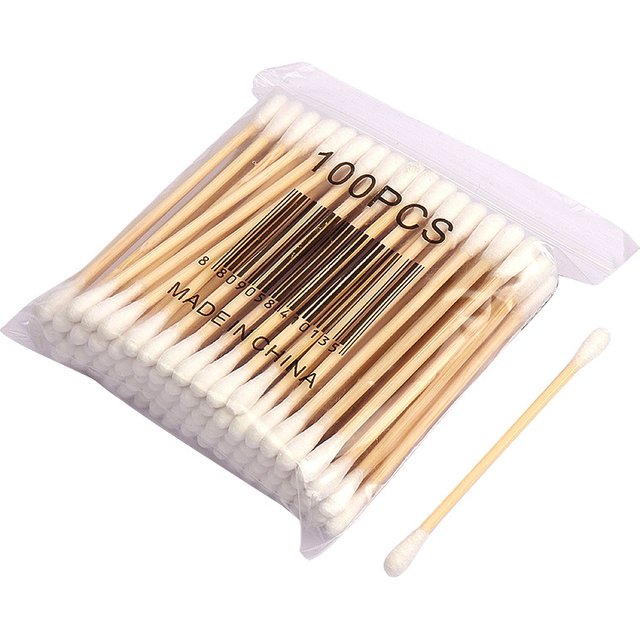 500/1000pcs Double Head Wood Cotton Swab Nose Ears Cleaning Women Makeup Tools Lipstik Cotton Buds Tip Sticks Bastoncillos Oidos