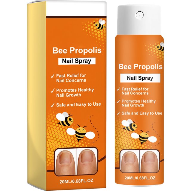 Bee Propolis Nail Care Spray Nail Nourishing Liquid Improve Brittle Cracked Dull Discolored Nails Nails Cuticle Moisturizer 20ml
