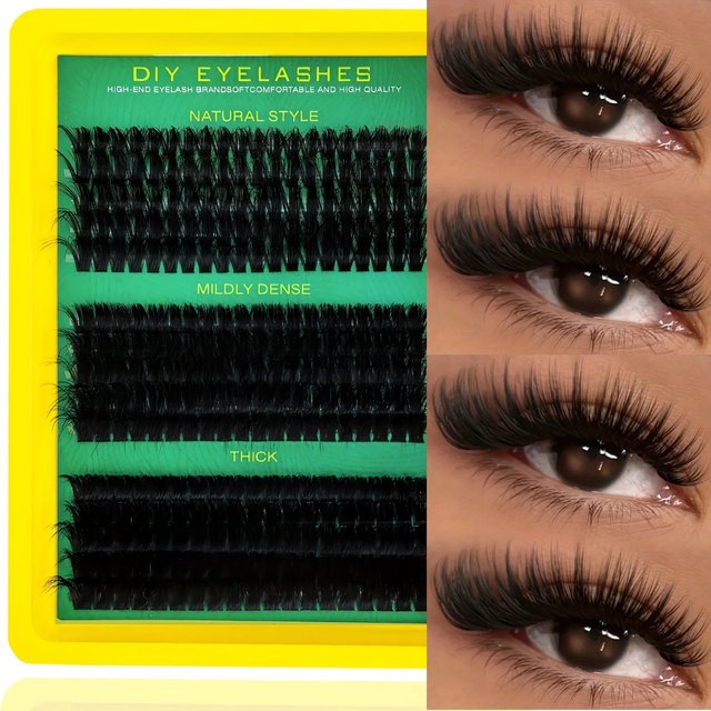 Fluffy Eyelash Extension Set Lightweight Waterproof Cluster Lashes 60D80D100D D Curl Fairy Soft Reusable DIY Makeup Beginner