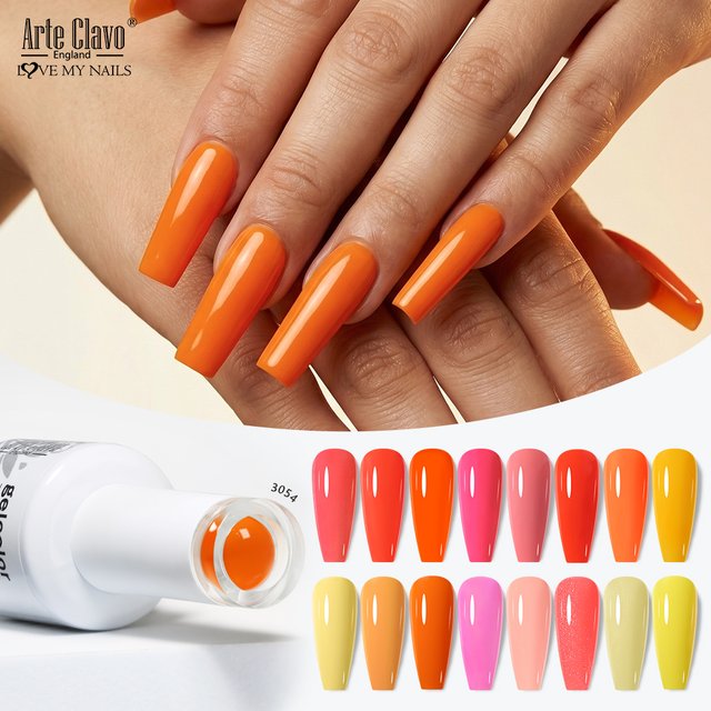 Arte Clavo Orange Yellow Series Gel Nail Polish Semi Permanent Nail Gel Varnish Soak Off UV Gel For Base Top Coat Nails 15ML