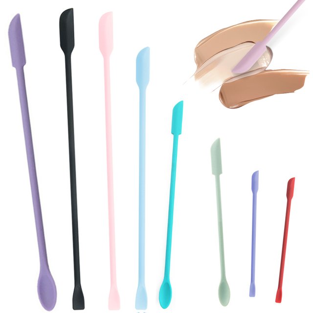 3pcs Double-Head Silicone Scraper Spoon Set Makeup Brushes Cosmetics Tools Beauty Accessories Reusable Silicone Scoop Scraper
