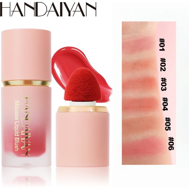 HANDAIYAN Velvet Liquid Blush Long Lasting Matte Makeup With Sponge Brush Tip Easy To Blend Natural Rouge For Cheeks
