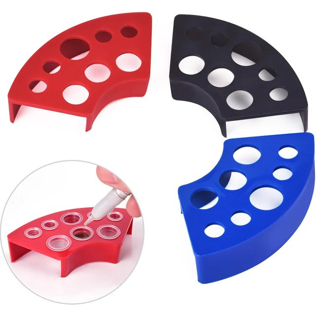8 Holes Tattoo Ink Cup Holder Stand Makeup Accessories Random Color Trailer Supplies Tatoo Tool Pigment Brack Container