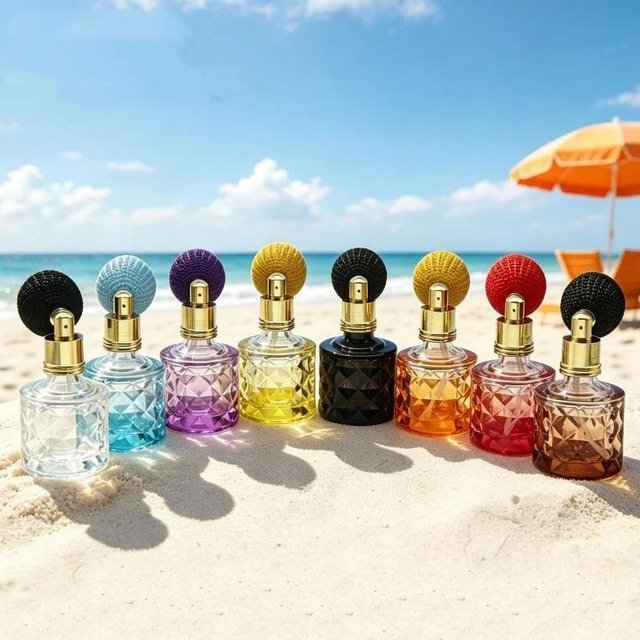 Mini flacon de parfum rechargeable avec airbag, coloré, rond, portable, cadeau pour femmes, voyage, extérieur, cosmétiques, usage quotidien.
