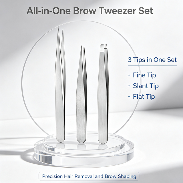 Polished Tight Closure Stainless Steel Eyebrow Tweezers For Beauty Workers Pluck Tiny Facial Hairs Reusable Brow Trimming Tool