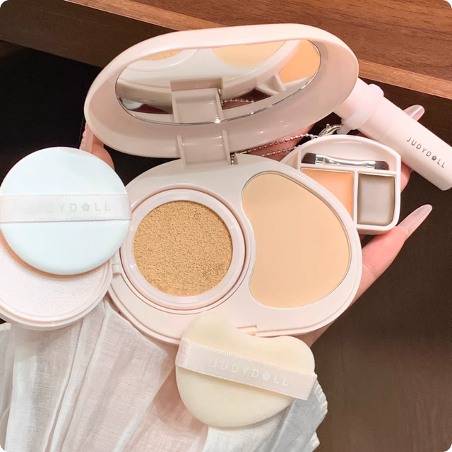 Judydoll tout-en-un visage Palette coussin poudre correcteur sourcil crème Blush lèvres joue multi-usage Compact boîte de maquillage