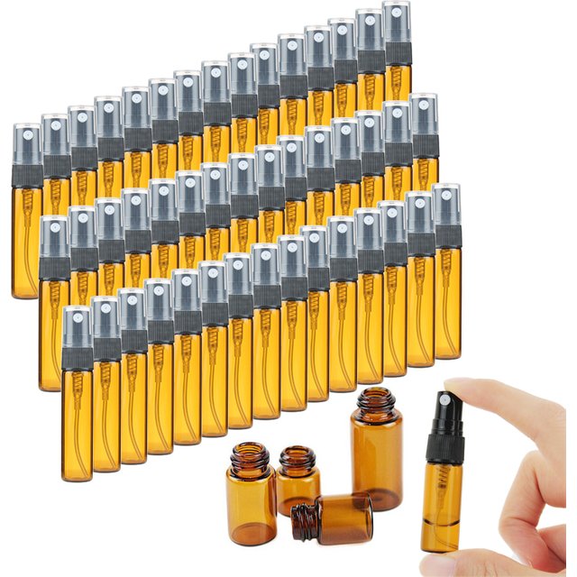 20/30/50/100 pièces 3ml 5ml 10ml bouteille de parfum en verre ambré atomiseur conteneur pompe de parfum huile essentielle aromath bouteilles de voyage
