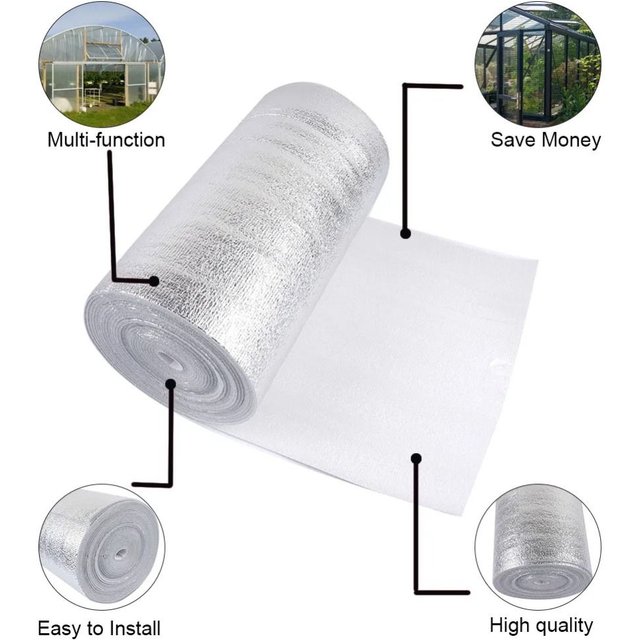 5m/10m Wall Insulation Film Aluminum Foil Waterproof Radiator Reflective Film Thickened Sunscreen Wall Shade Protector Pad